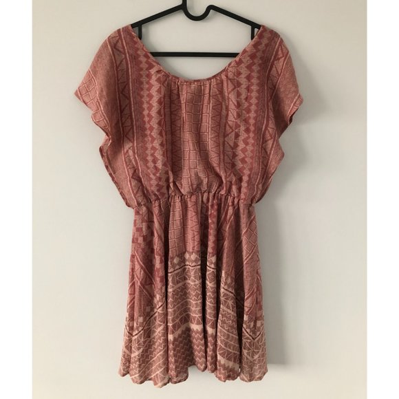 Bar III Mauve Geometric Printed Dress - Picture 2 of 5